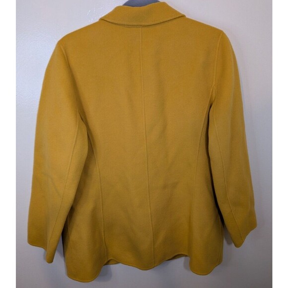 TALBOTS Double Face Wool Jacket Yellow Gold Classic Casual One Button Petite 14P - Picture 3 of 9